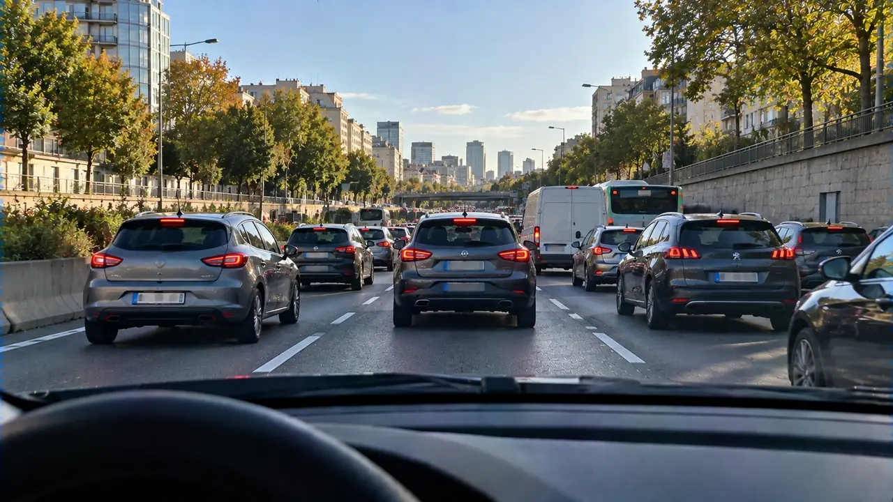 Situation de la question : Je peux dépasser la voiture de devant par la droite