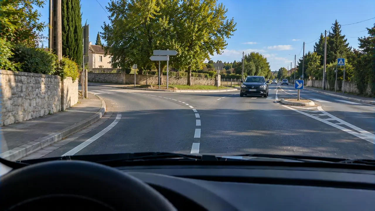 Situation de la question : Pour tourner à gauche sur cette route à double sens, je me place
