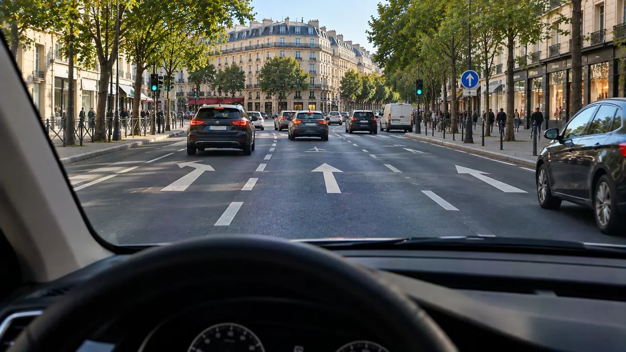 Situation de la question : Je tourne à gauche au bout de cette rue à sens unique. Je me place à gauche tôt