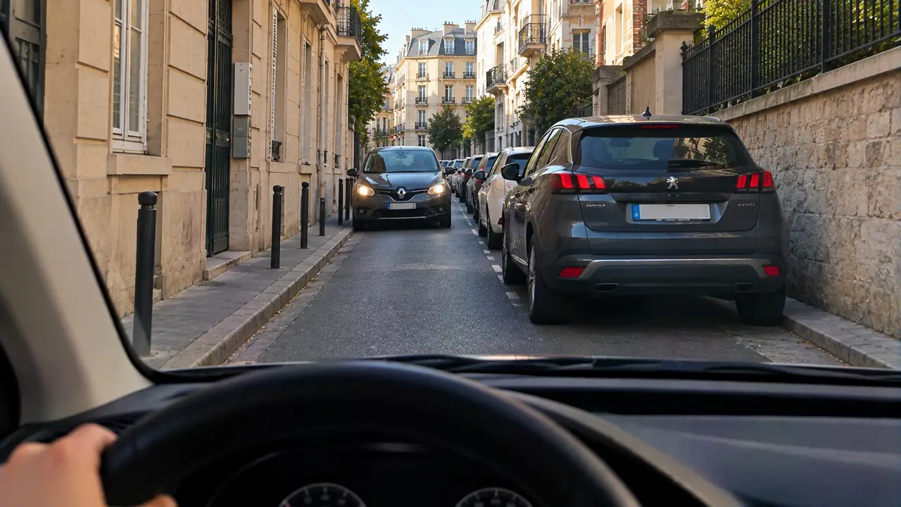 Situation de la question : Rue avec beaucoup de stationnement. Je crains