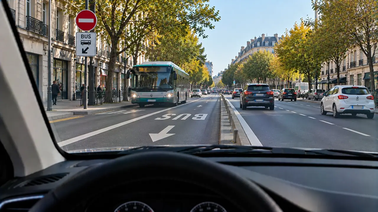 Situation de la question : Un bus peut arriver en face dans ce couloir