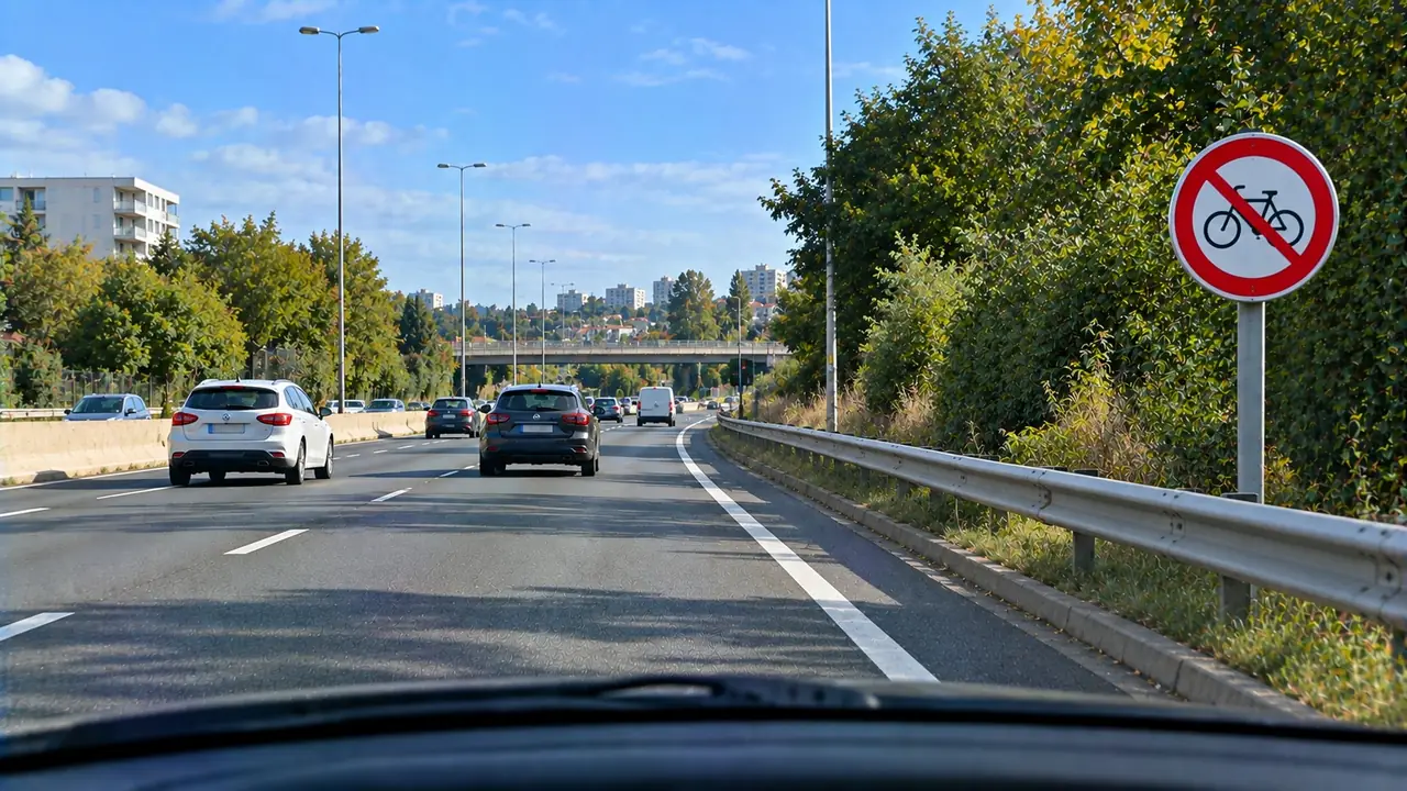Situation de la question : Un cycliste peut emprunter cette voie