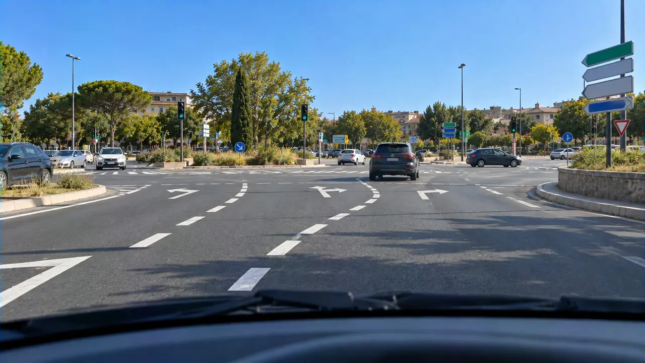 Situation de la question : Ces tirets me guident dans le carrefour