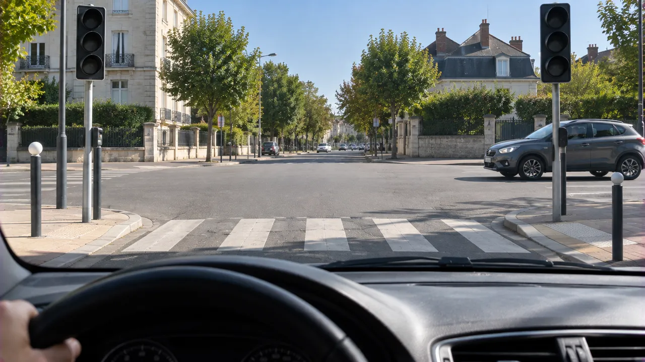 Situation de la question : Les feux sont éteints. J’applique la priorité à droite
