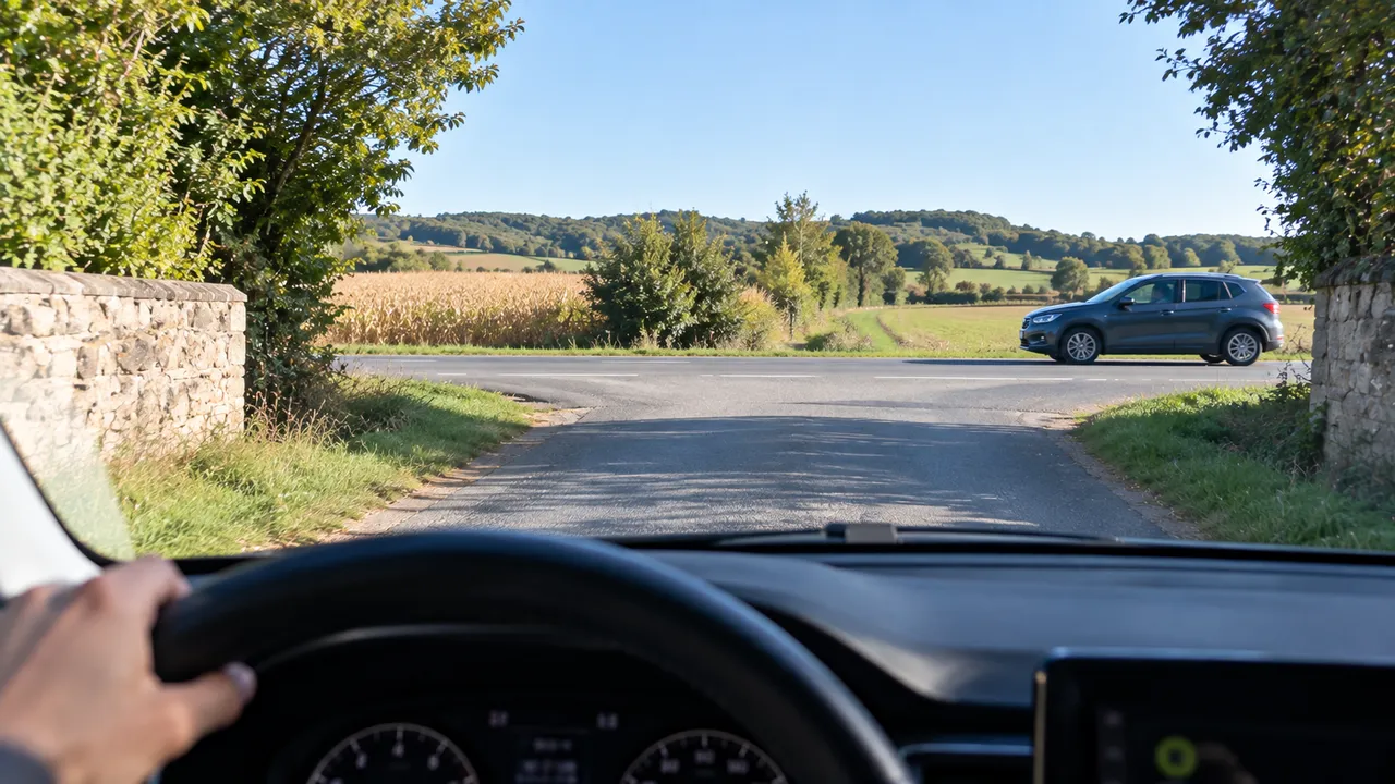 Situation de la question : Au bout de cette route en T, je cède le passage à ma droite