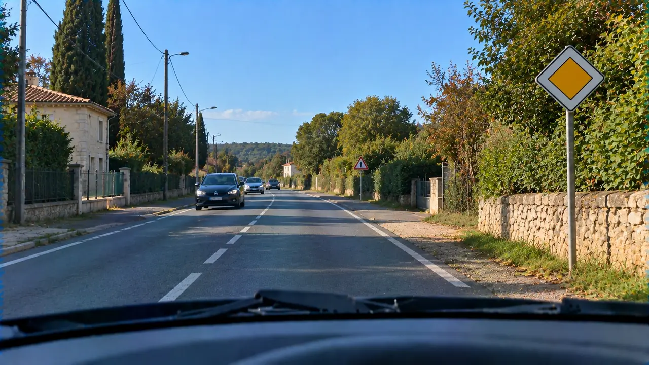 Situation de la question : Je suis sur une route prioritaire