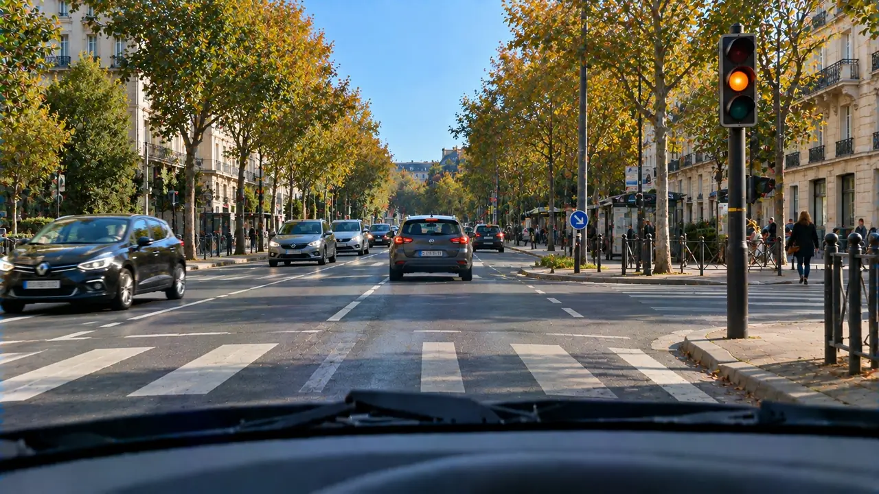 Situation de la question : Le feu passe à l’orange. Je