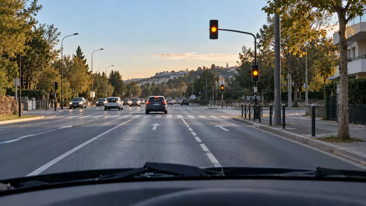 Situation de la question : Le feu passe à l’orange et je suis très près de la ligne. Je