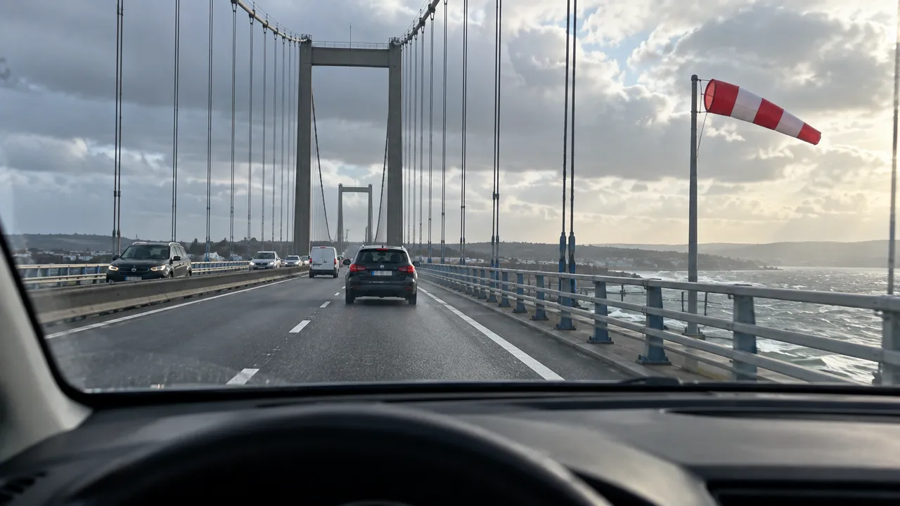 Situation de la question : Fort vent latéral sur ce pont. Je