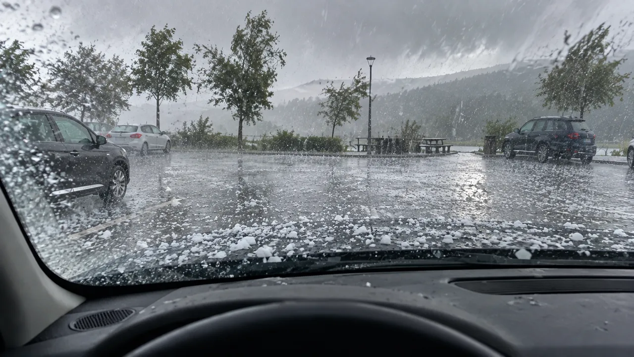 Situation de la question : Orage de grêle violent. Je