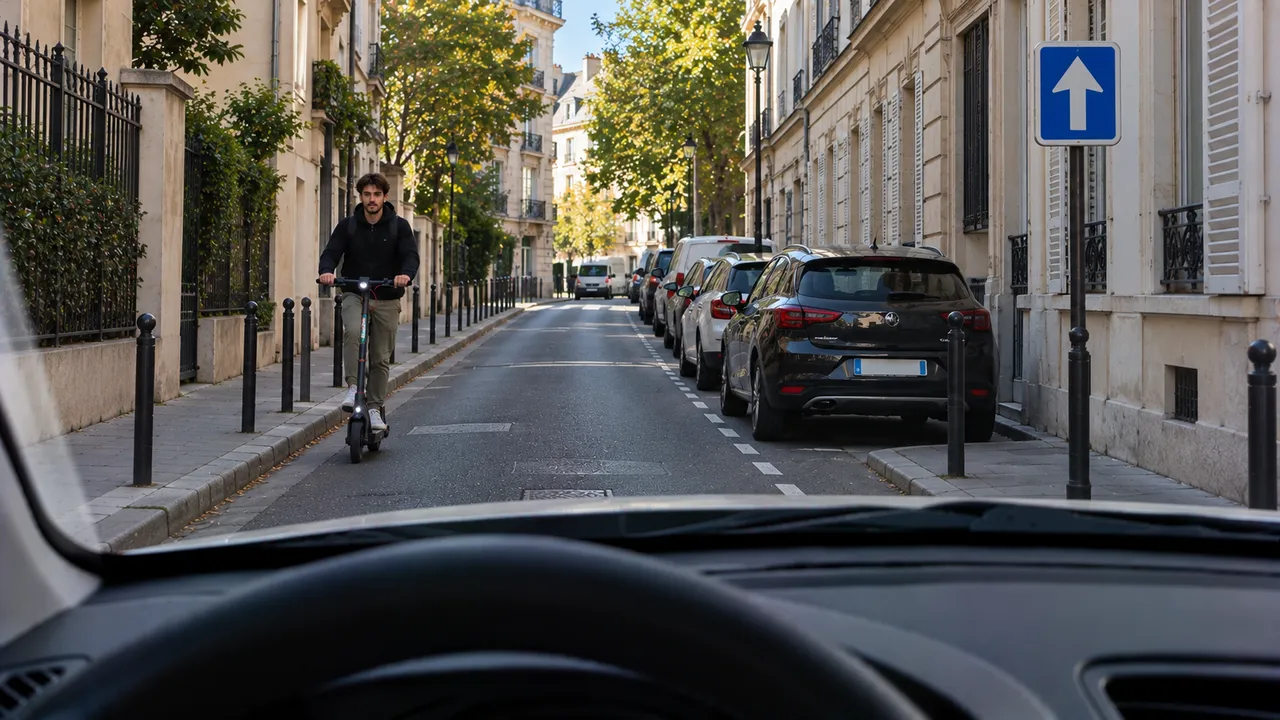 Situation de la question : Cette trottinette à contresens est dans son droit